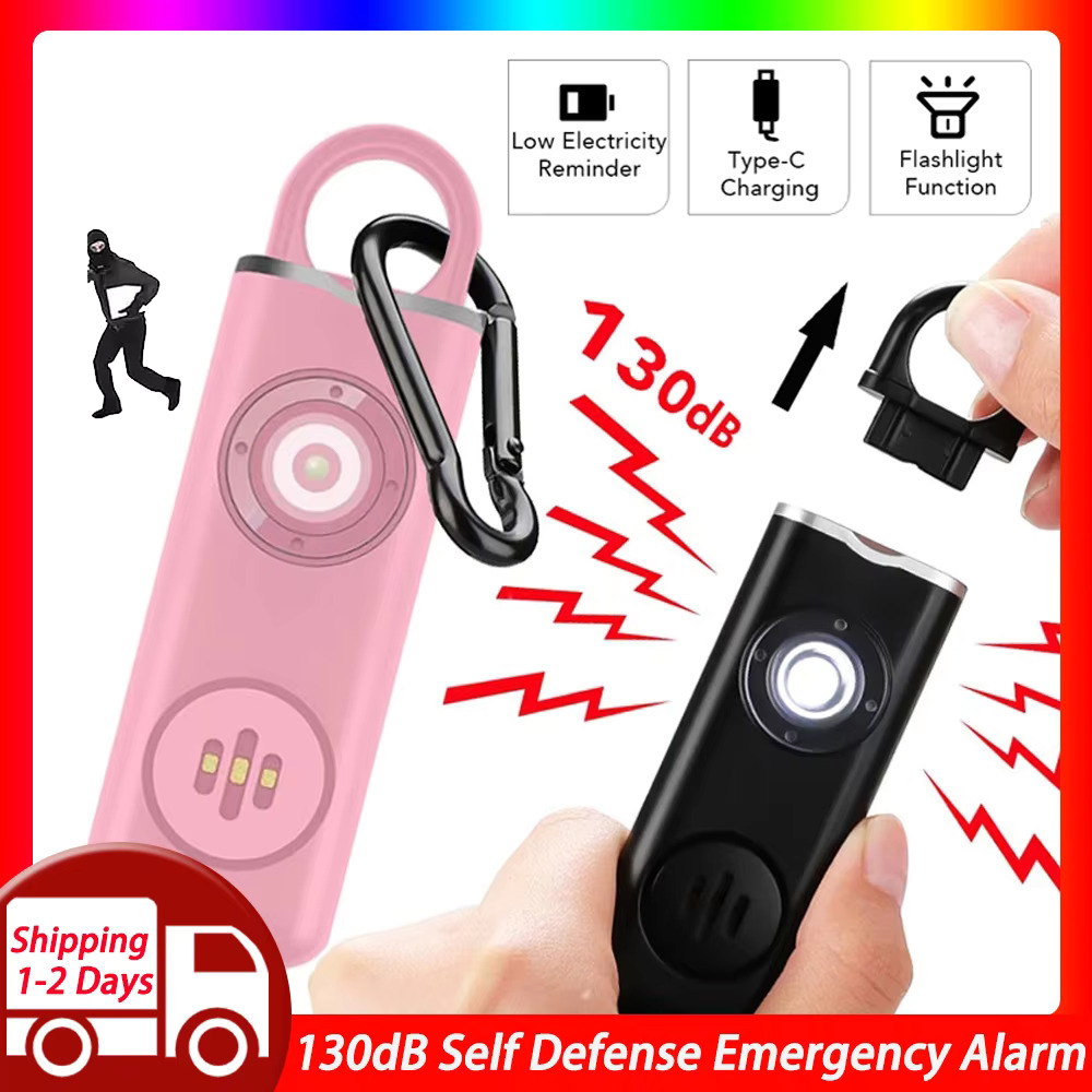 Personal Alarm Keychain - Zelfverdedigingsalarm 130db Anti-Wolf Meisje Kinderbeveiliging Alarm