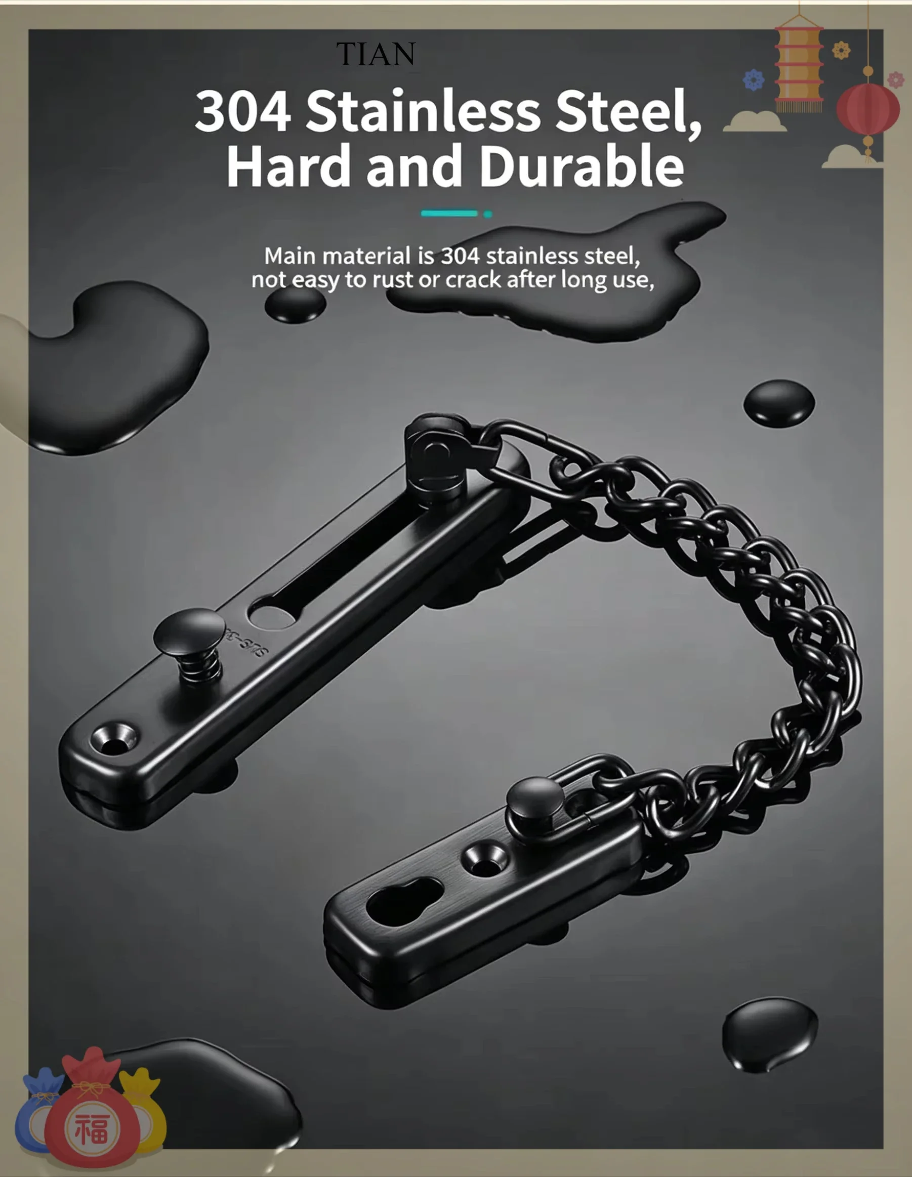 TIAN Kettingdeurvergrendeling, - Security Chain Door recensie en prijs